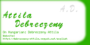 attila debreczeny business card